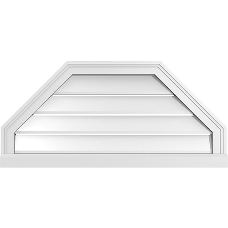 Ekena Millwork Octagonal Top Surface Mount PVC Gable Vent w/ 2"W x 2"P Brickmould Sill Frame, 34"W x 16"H GVPOT34X1603SF